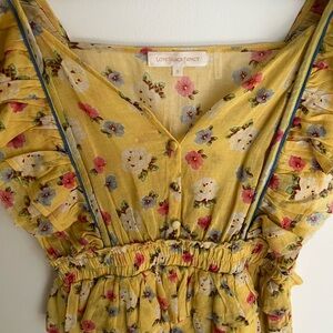 LoveShackFancy Yellow Floral Dress